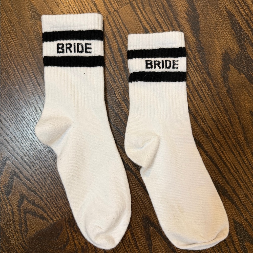 bride crew socks • black & white